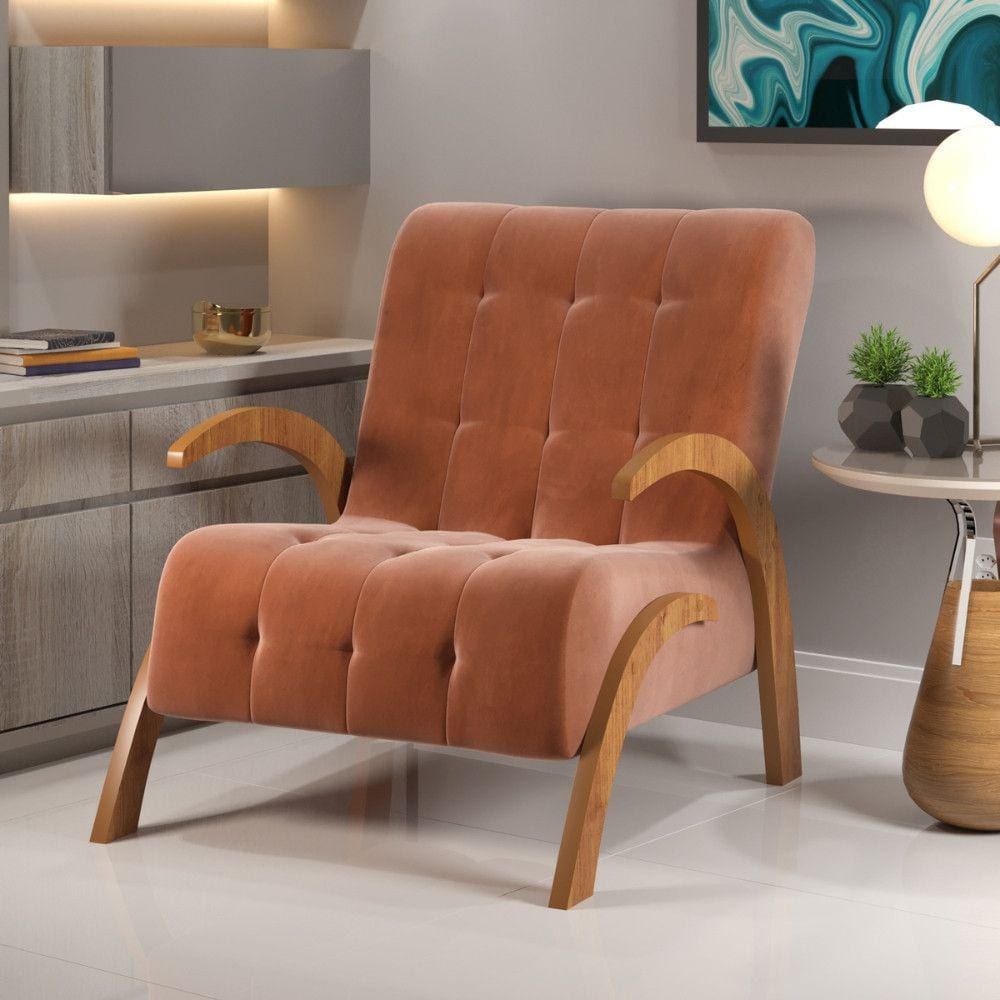 Poltrona 65cm Veludo Bari Viero Móveis
