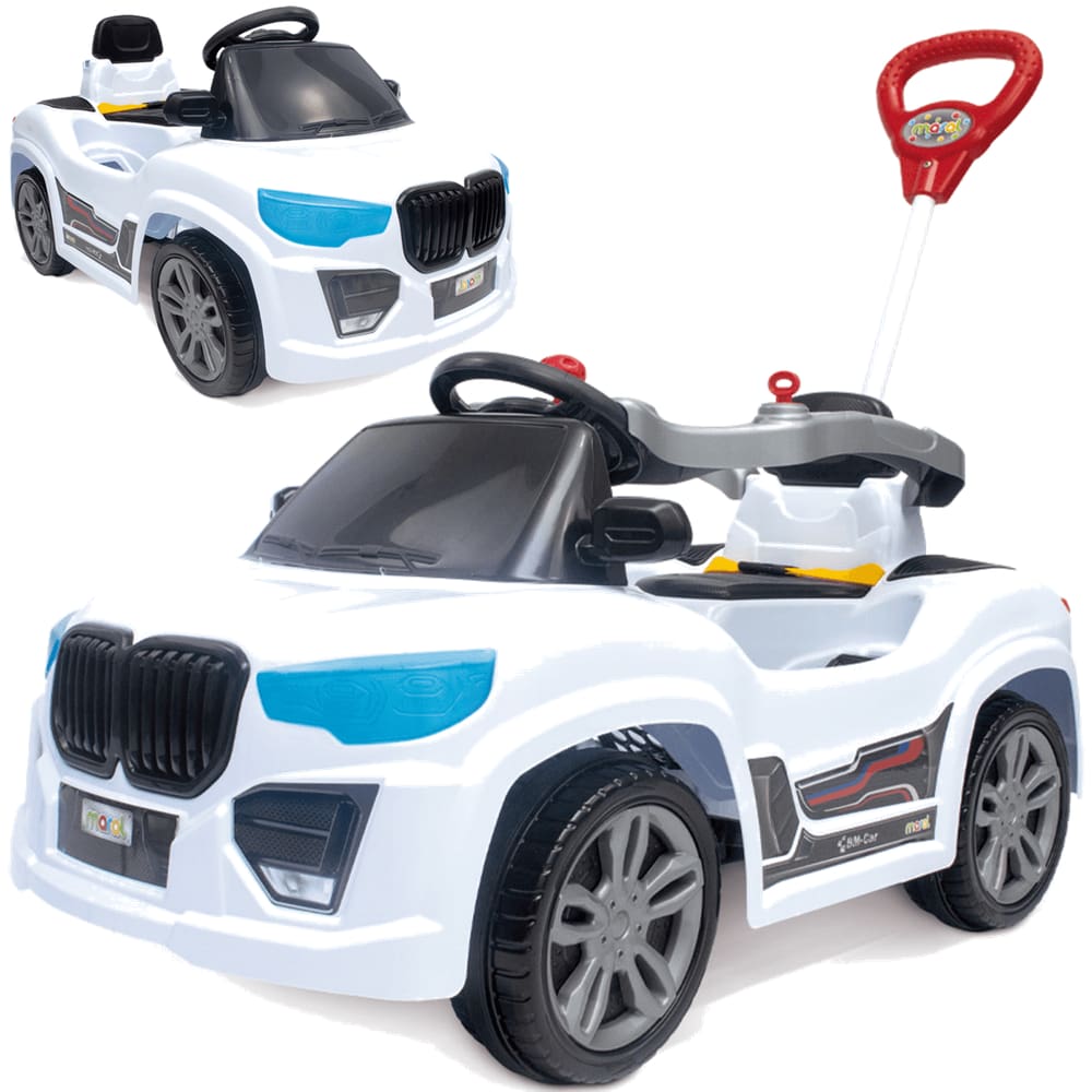 Carrinho Maral BM Car Branco de Passeio e Pedal Infantil  30kg