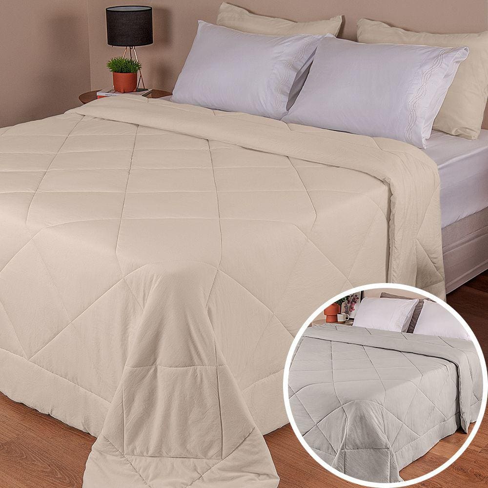 Edredom Casal Premium em Percal Acetinado Toque de Pluma 220x240cm - BF Colchões