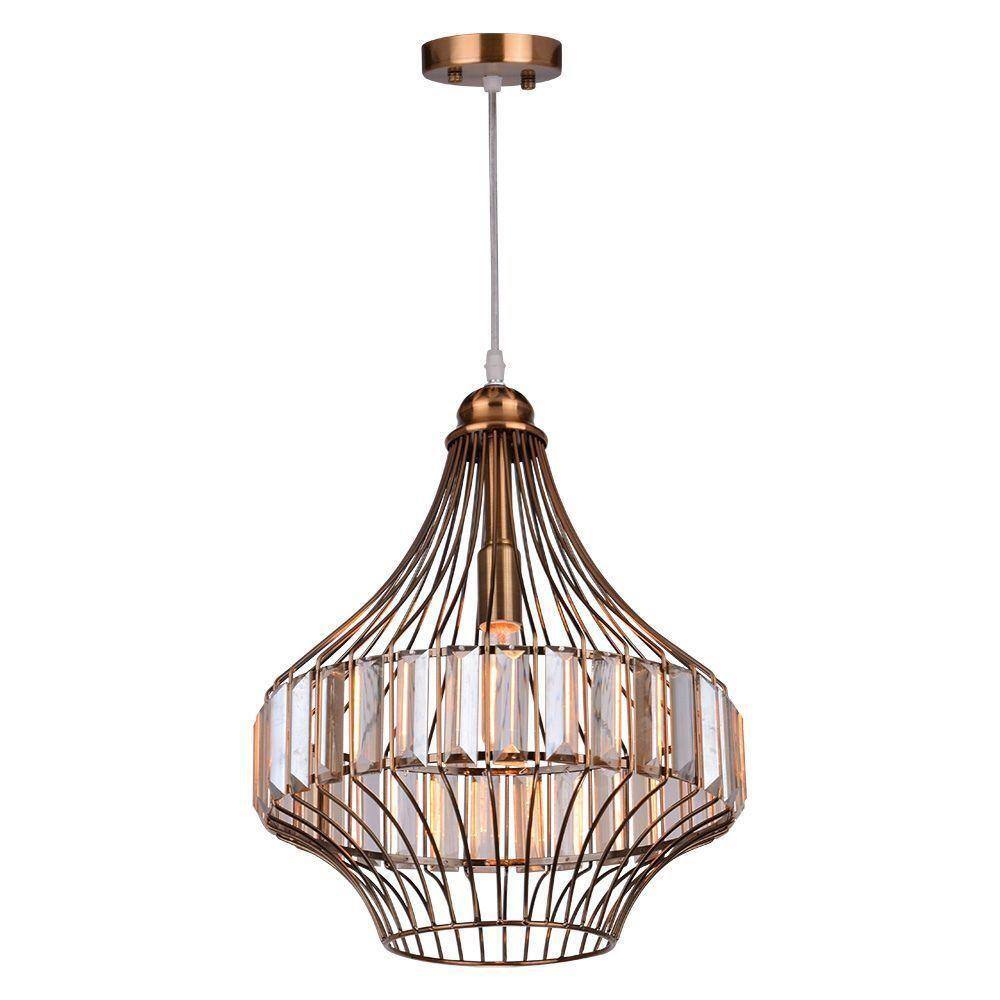 Lustre Pendente Taschibra Aramado Princess Cobre E27 Bivolt