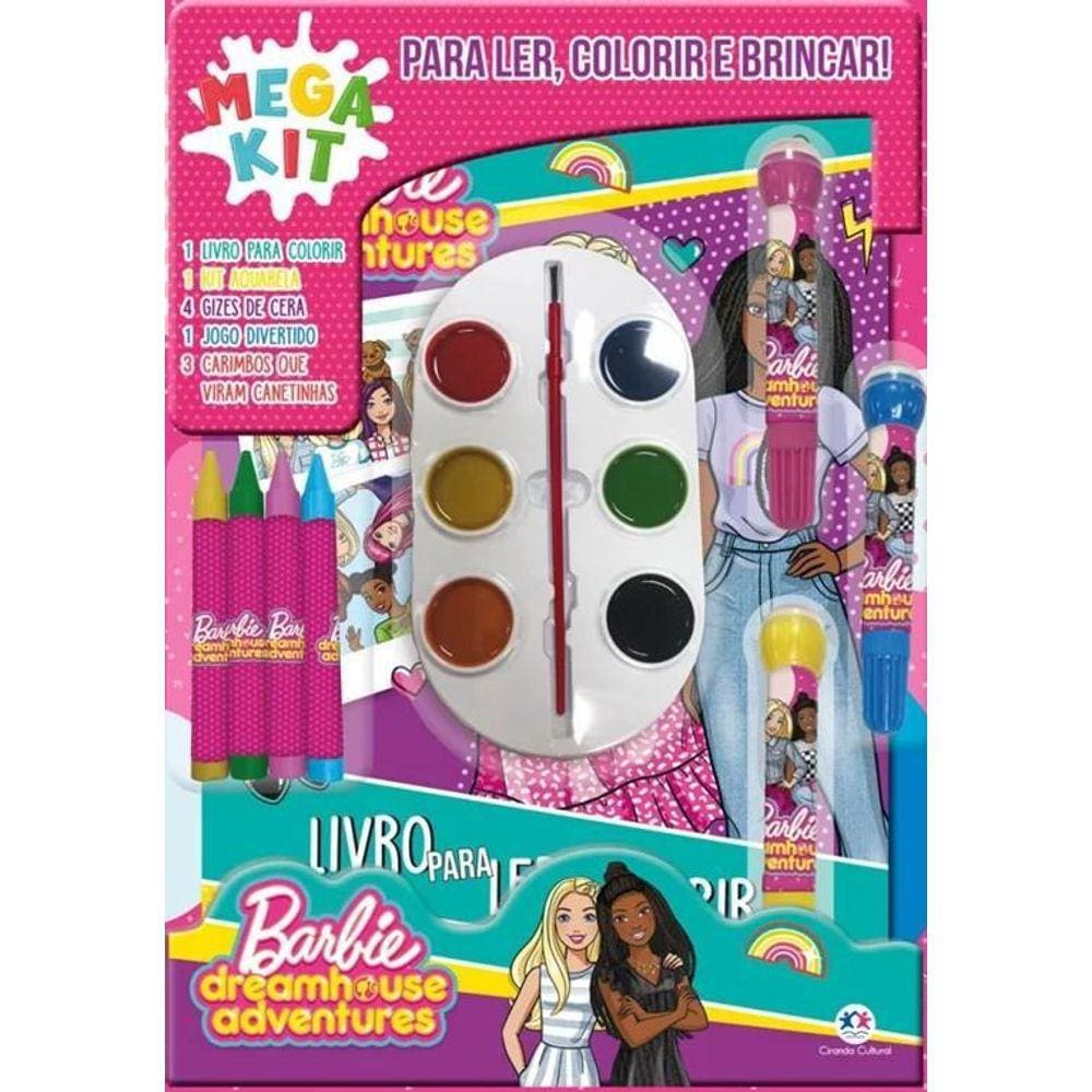 Kit Super Color - Livro, Gizes, Aquarela, Canetinhas, Jogo