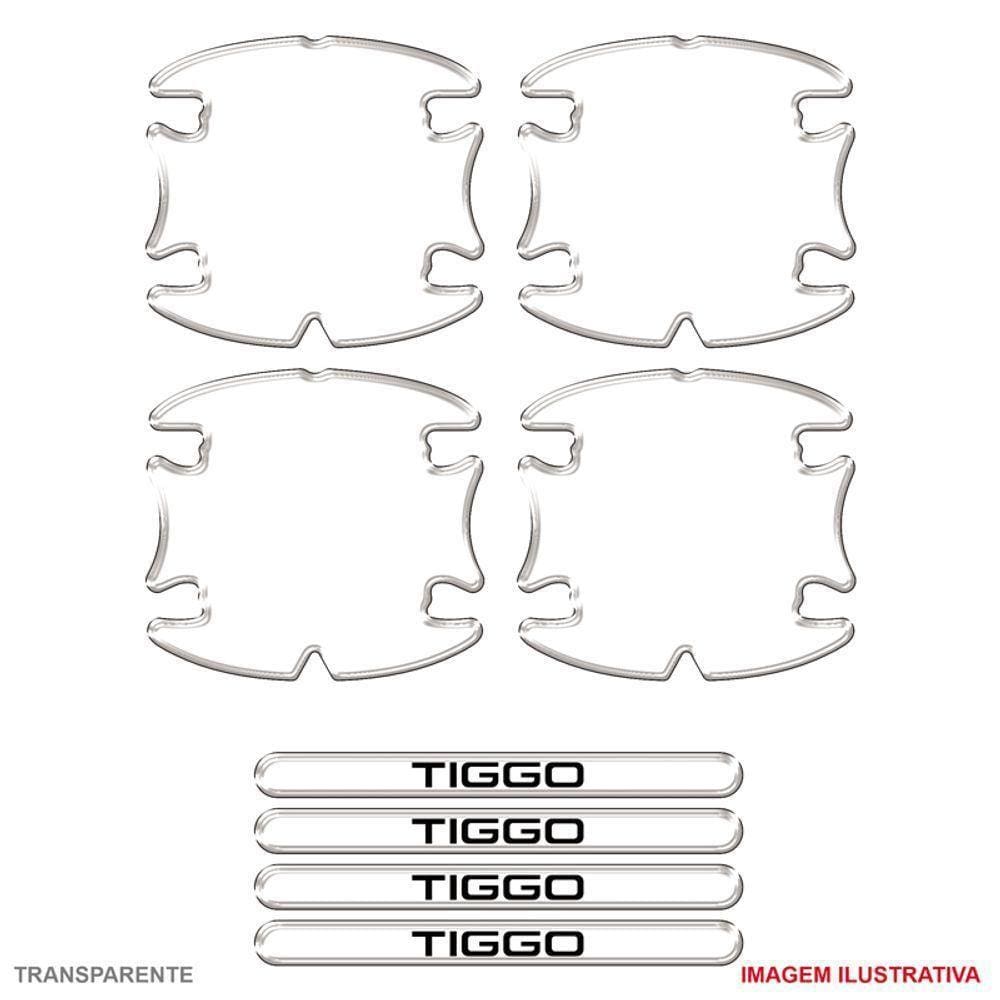 Jogo Adesivo Protetor Maçaneta Carro Tiggo Resinado Transparente Transparente