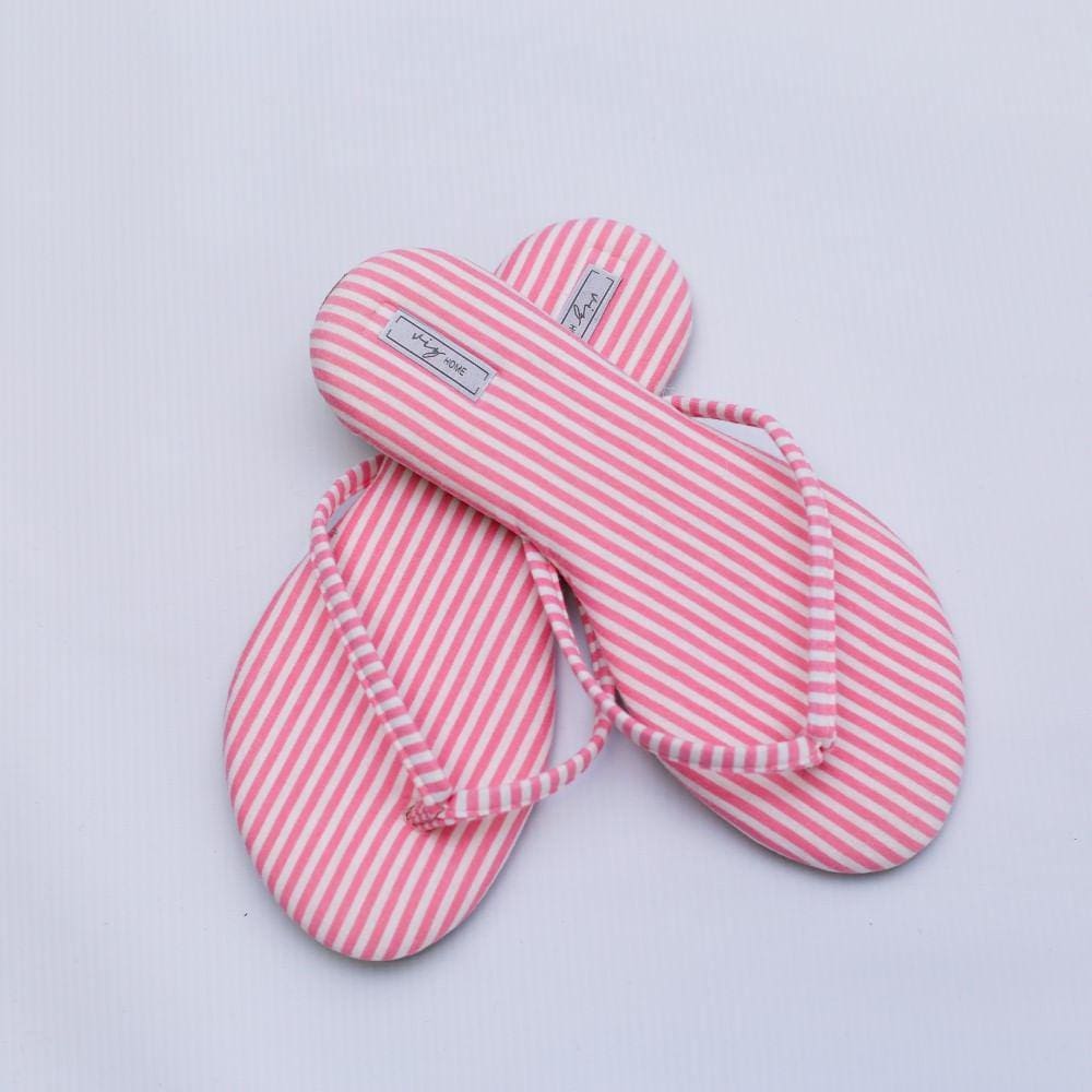 Chinelo Feminino Viz Charlotte 39/40 Listrado Rosa e Branco