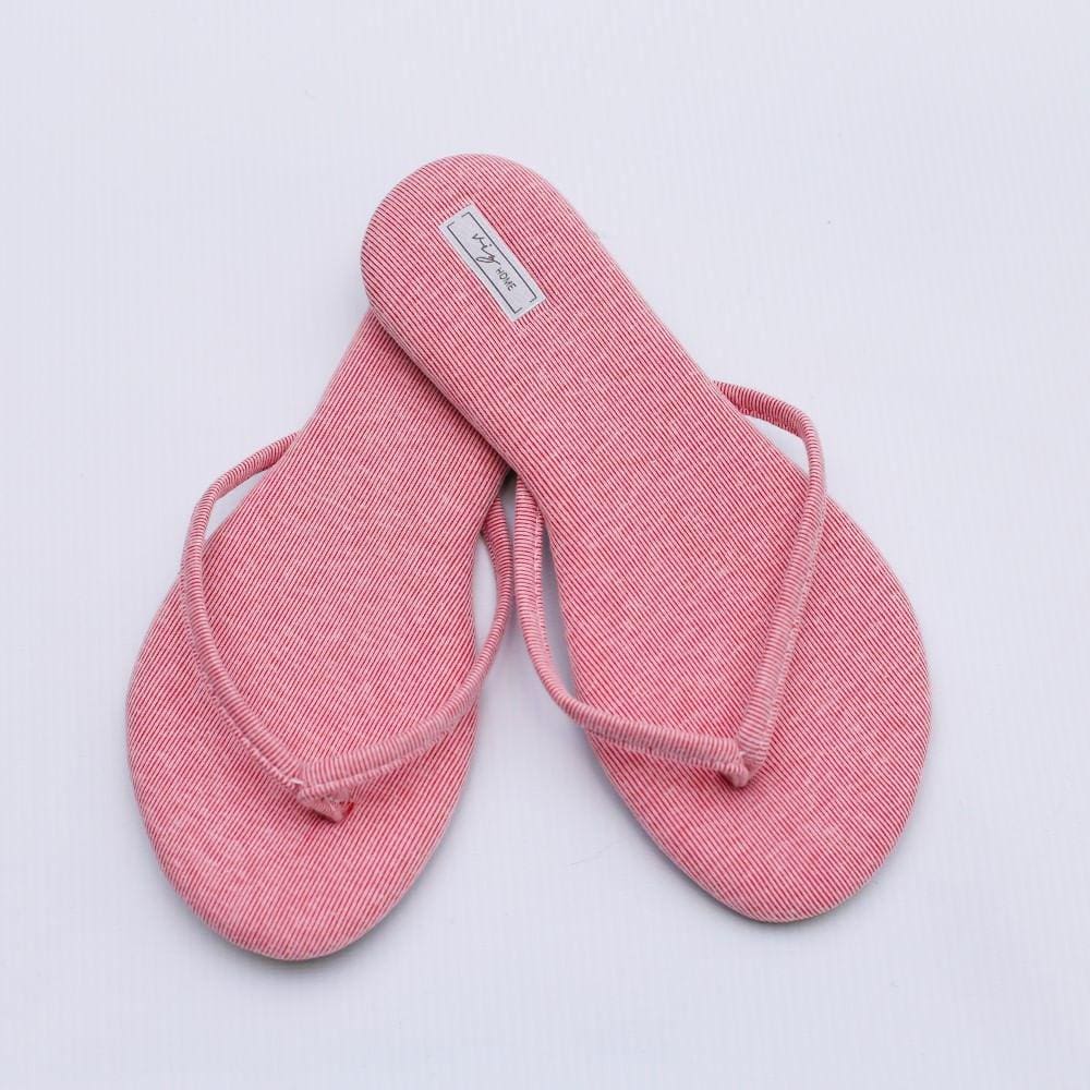 Chinelo Feminino Viz Charlotte 39/40 Listrado Vermelho e Rosa