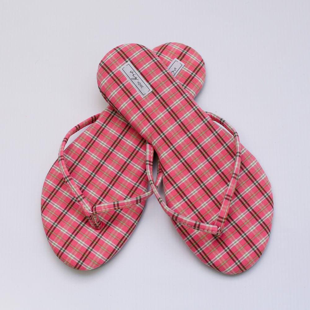 Chinelo Feminino Viz Charlotte 37/38 Xadrez Rosa e Marrom
