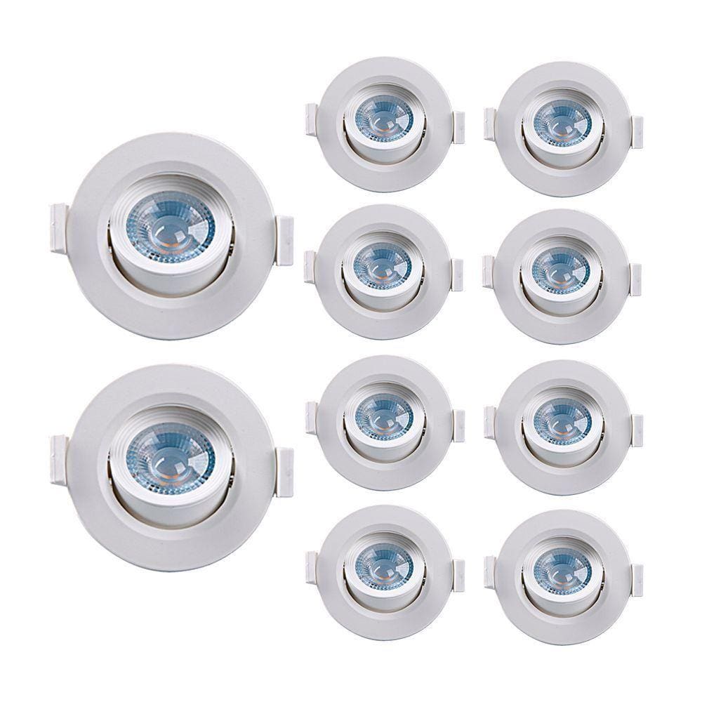Kit 10 Spot De Led Embutir Alltop Mr16 Redondo 5w Bivolt Taschibra 4000k Luz Neutra