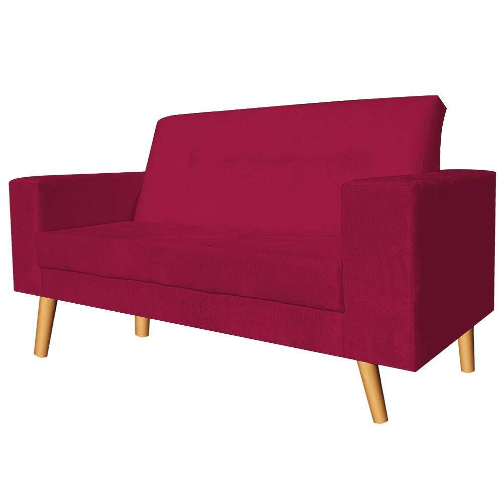 Namoradeira Decorativa Turquia Suede vermelho