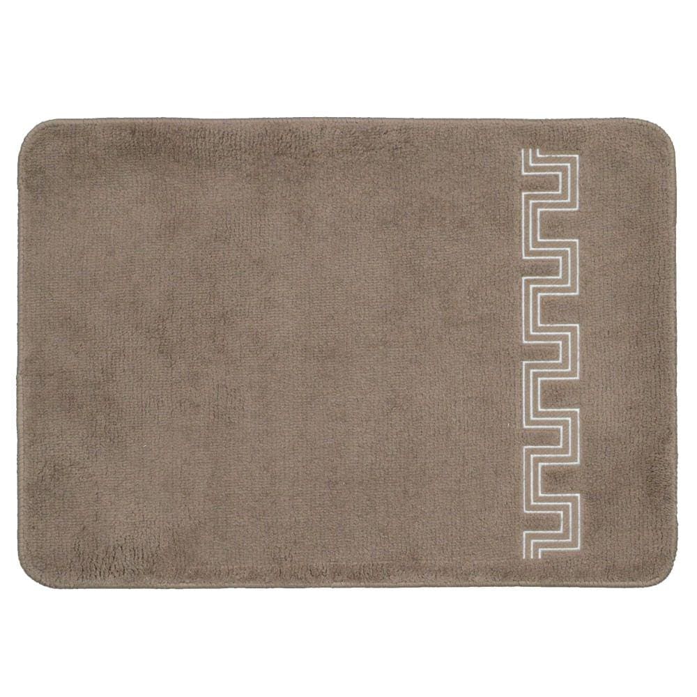 Tapete de Banheiro Poliester Base Antiderrapante Vizapi Greco 50x70cm Marrom