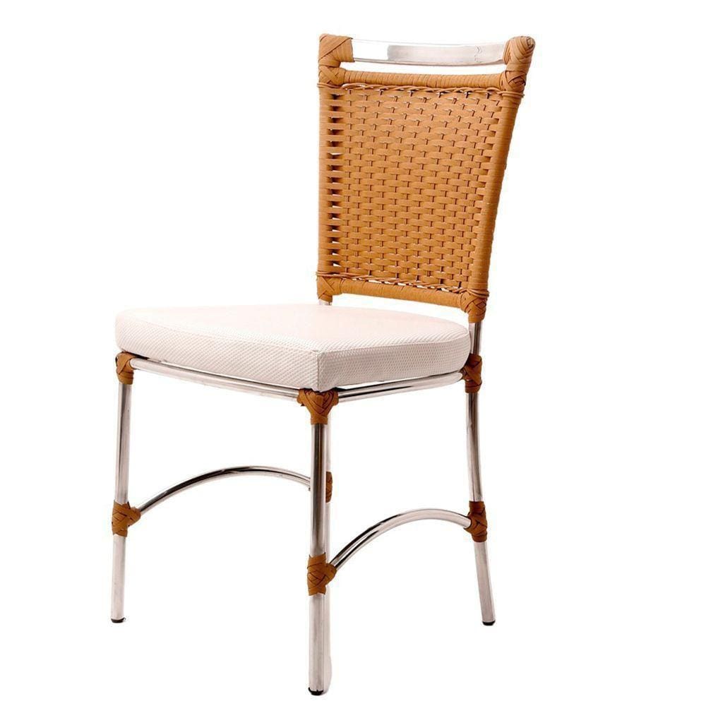 Cadeira De Jantar Em Alumínio Com Assento Impermeável