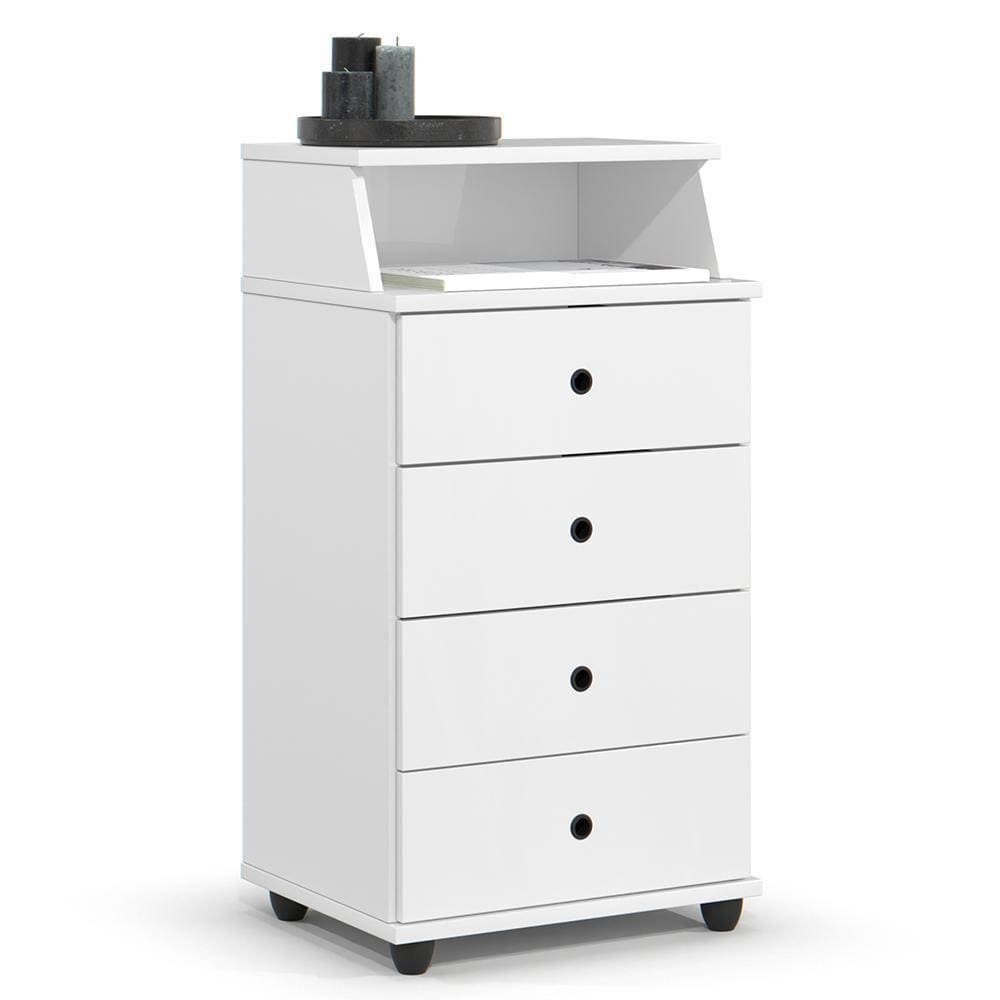 Mesa de Cabeceira Quarto Luxo New II com 4 Gavetas