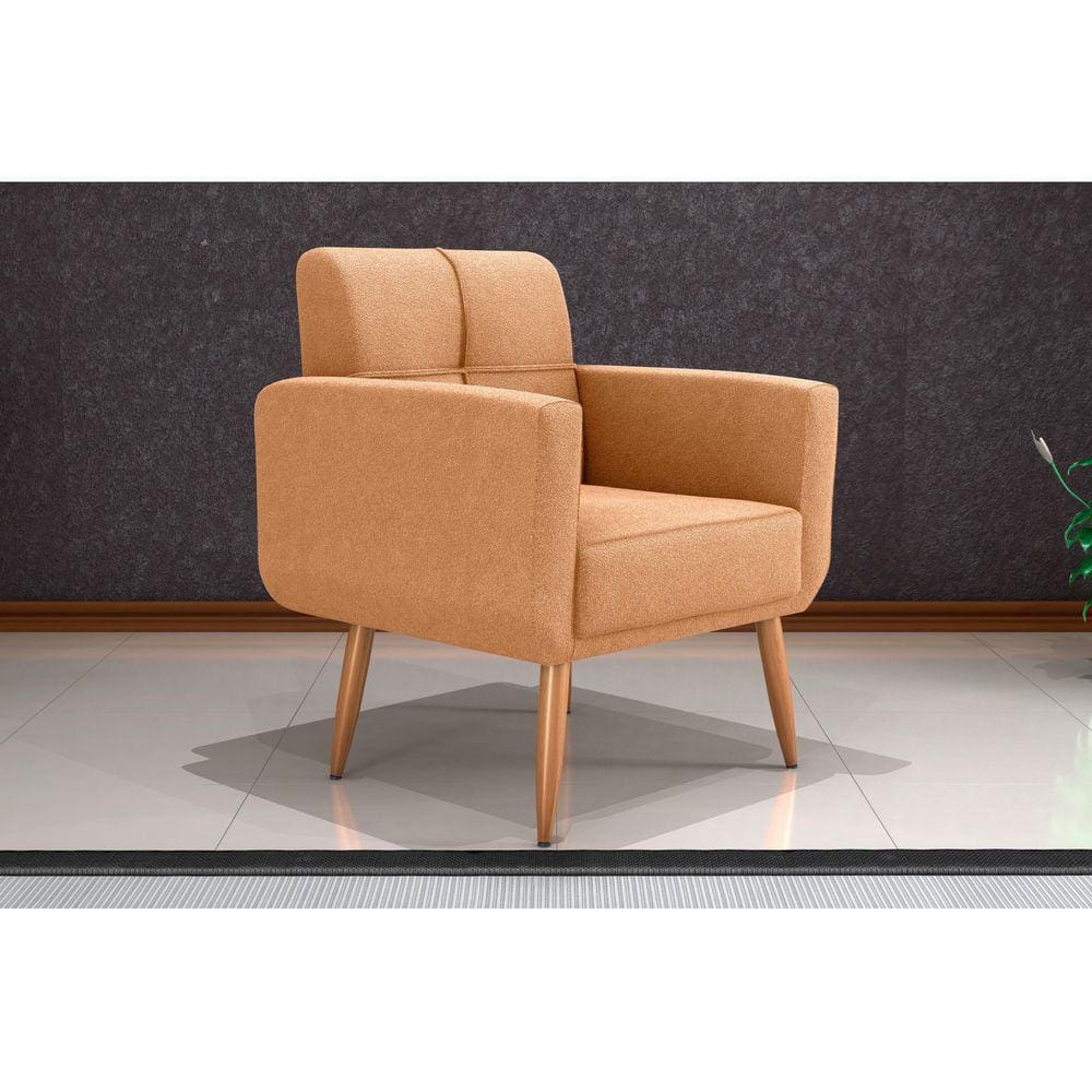 Poltrona Decorativa Havana Boucle Mostarda F493 - Matrix