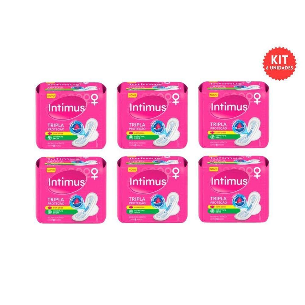 Absorvente Intimus Tripla Proteçao Com8 Seca Com Abas - 6Un