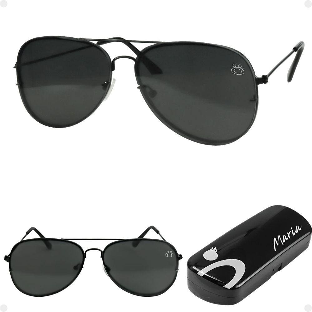 oculos sol feminino preto aço inoxidavel + case qualidade premium orizom moda masculina