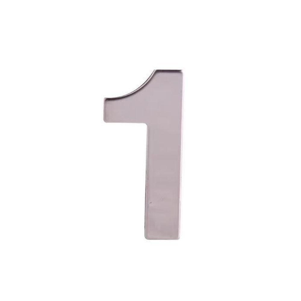 Numeral Um De Plástico Alta Resistência 10Cm Abs Alumínio