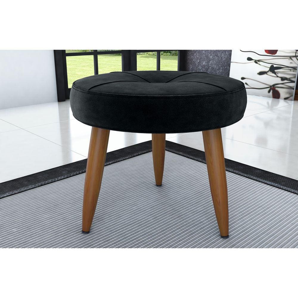 Puff Decorativo Havana Veludo Preto E451 - Matrix