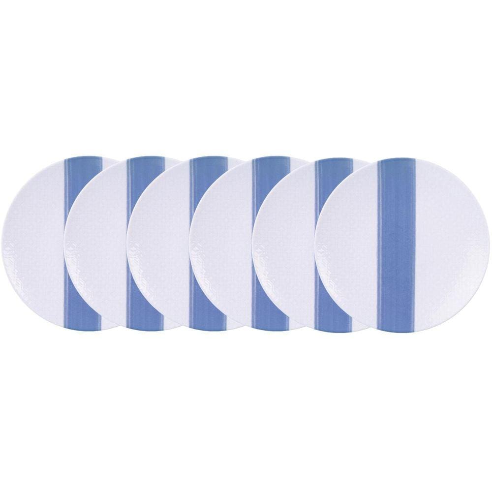 Jogo De Pratos Sobremesa Tramontina Porcelana Soho 21Cm 6 Pç