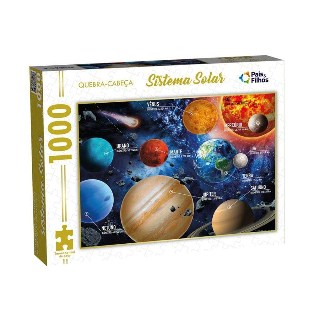 Quebra Cabeça Com 1000 Peças Sistema Solar Puzzle Colorido