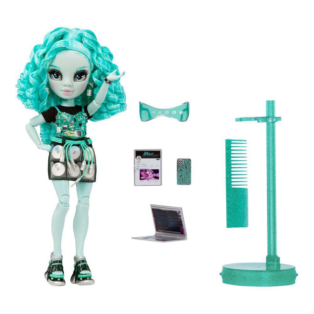 Boneca moderna Rainbow High Berrie Skies azul-verde com acessório