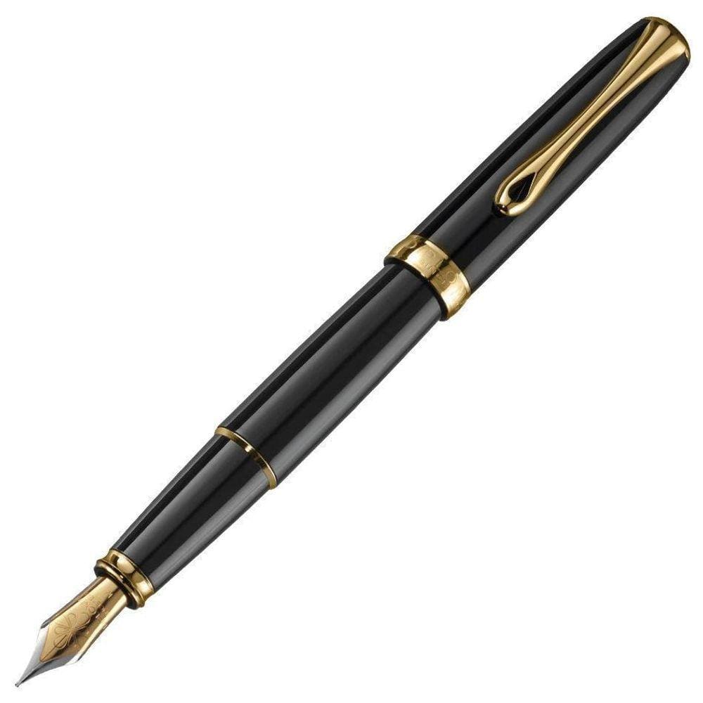 Caneta Tinteiro Diplomat Excellence A2 Black Lacquer Gt