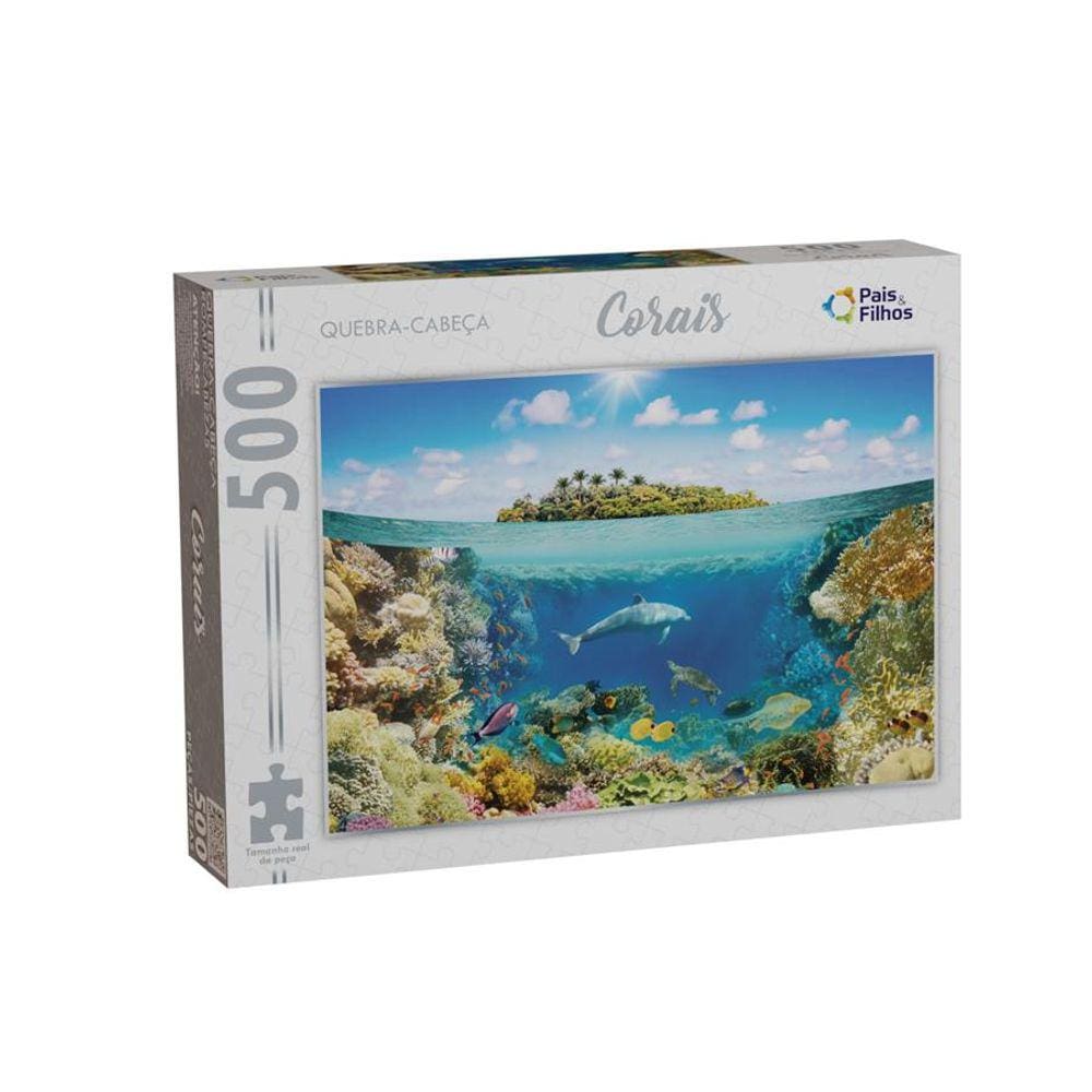 Quebra Cabeça Com 500 Peças Corais Puzzle Colorido