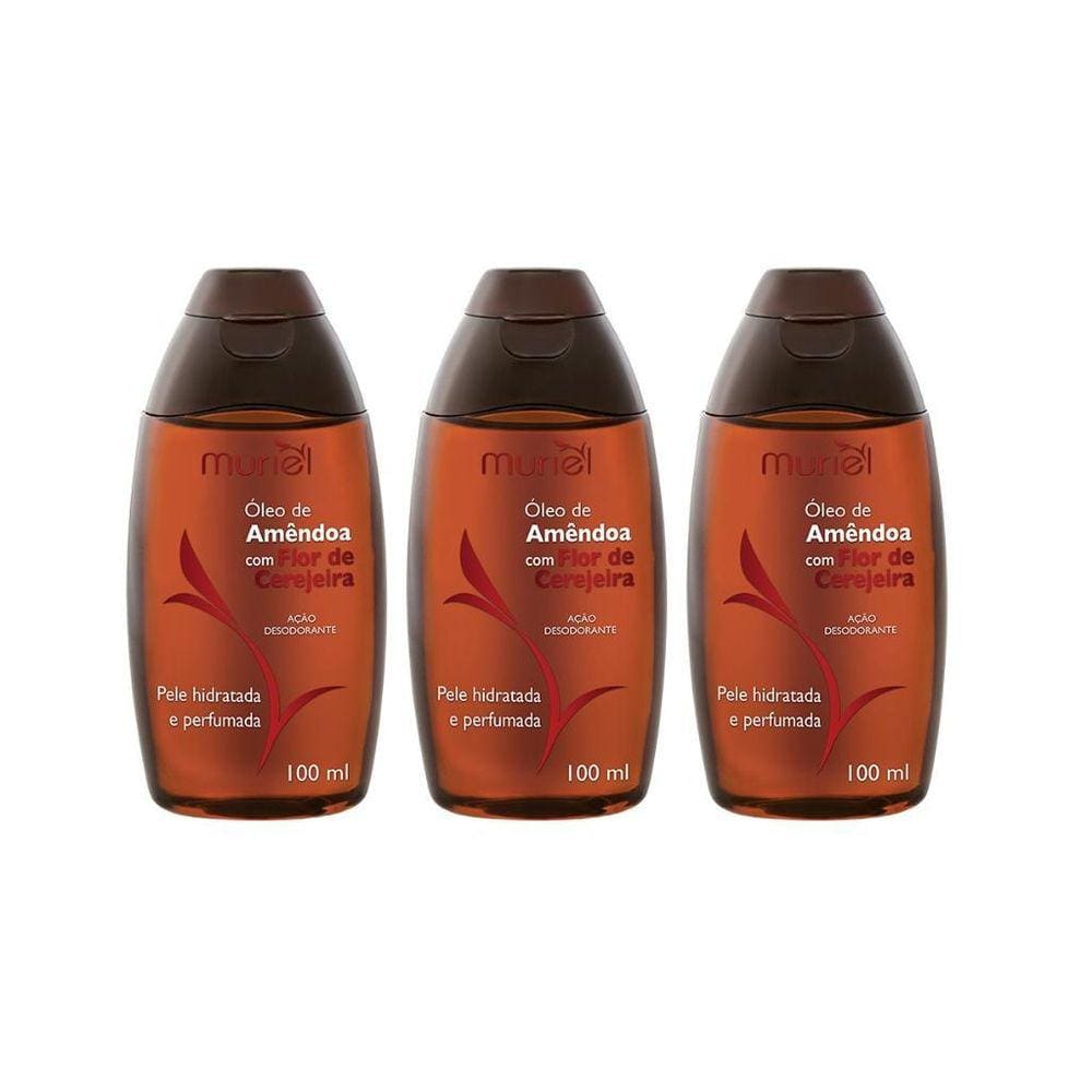 Oleo Corporal Muriel 100Ml Amendoas Com Cerejeira- Kit C/3Un