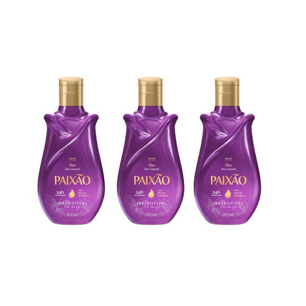 Oleo Corporal Paixao 200Ml Irresistivel Flor De Lis -Kit 3Un