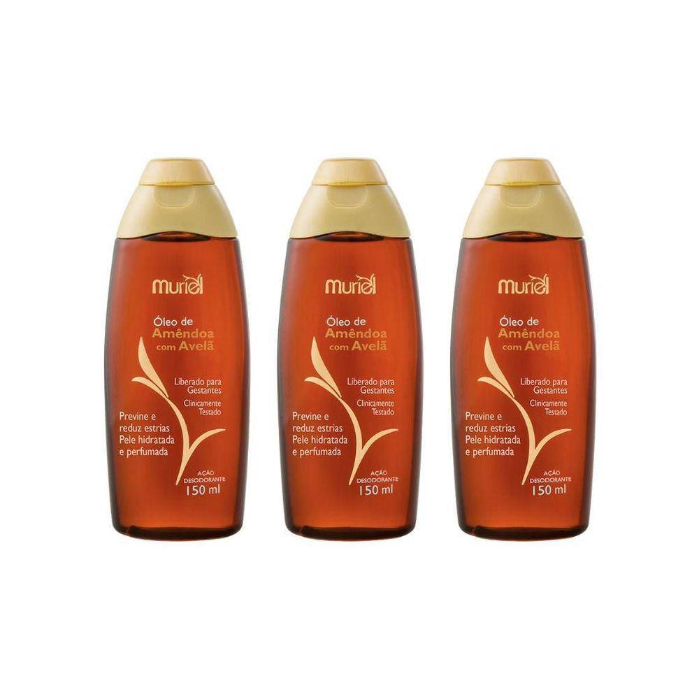 Oleo Corporal Muriel 150Ml Amendoas Com Avela - Kit Com 3Un
