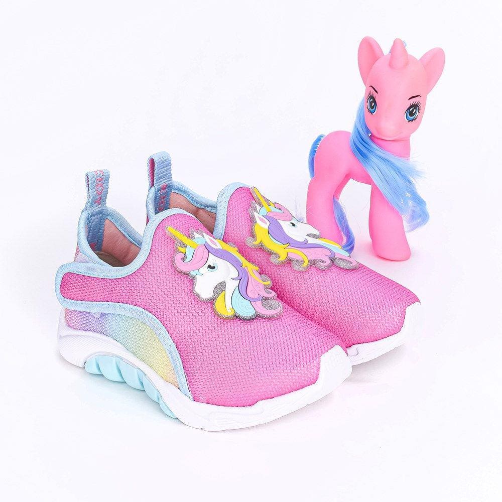 Tênis Infantil Feminino Kidy Mais Rosa Tie Dye com Unicórnio