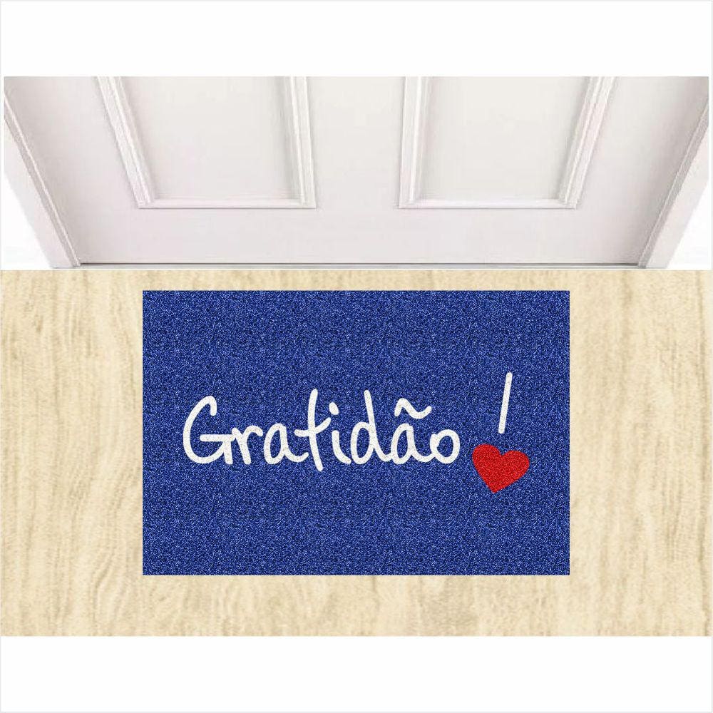 Capacho Tapete Gratidão Gratus Para de Decoração.