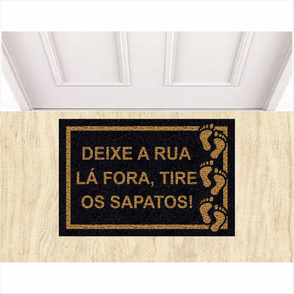 Tapete Vinil Deixe A Rua Lá Fora, Tire Os Sapatos! Pés.