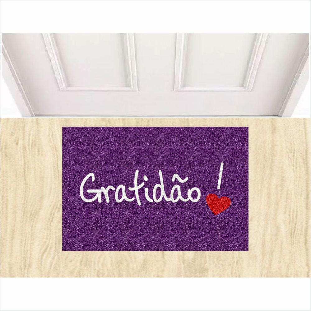Tapete Capacho Vinil Gratidão 60X40 cm.