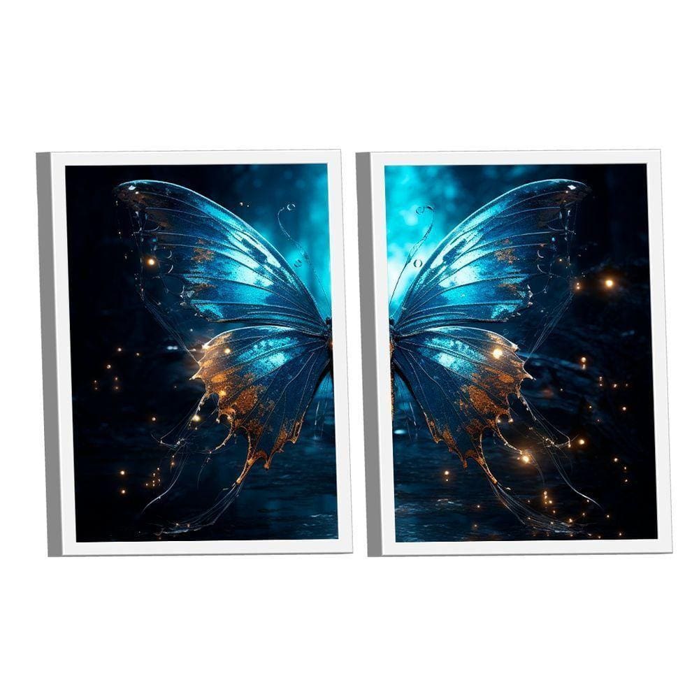 Dupla De Quadros Blue Butterfly -- Br Artes