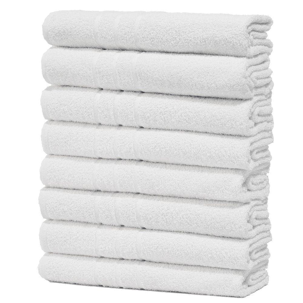 Kit 8 Toalhas De Banho Pet Shop Costura Dupla Felpuda Prata - Branco