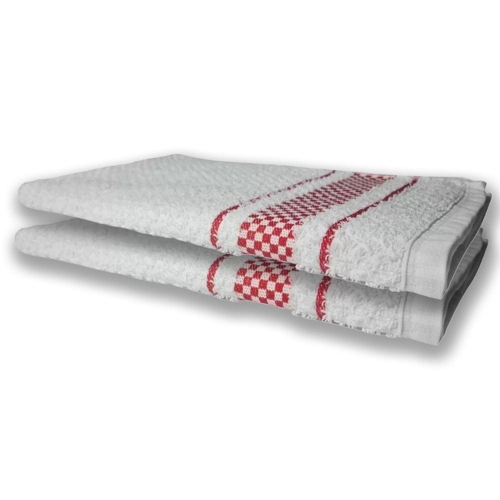 2 Panos De Prato Atoalhado Felpudo 370G/M² Premium Vermelho