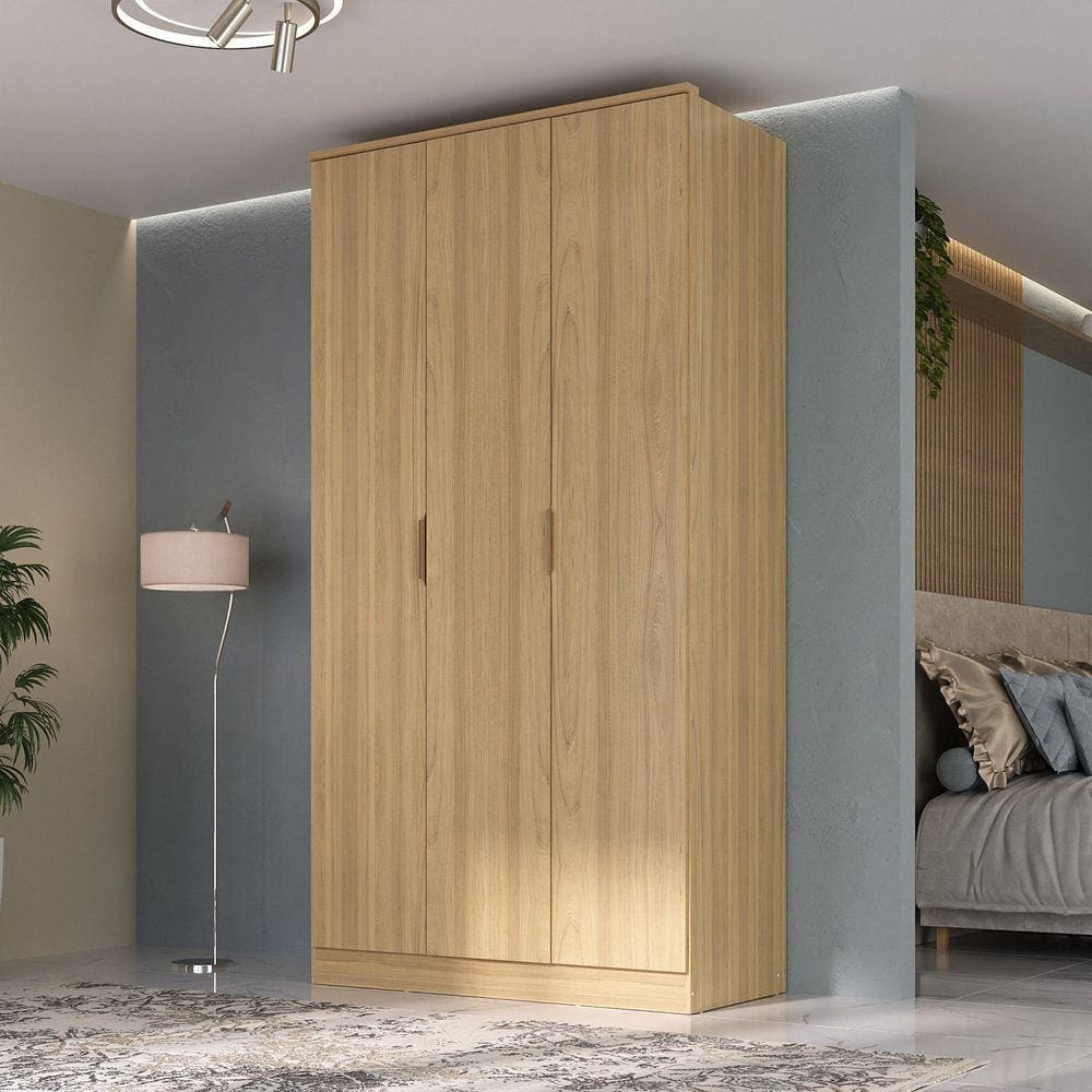 Guarda-roupa 3 Portas Mdf Ravi Olmo Italiano