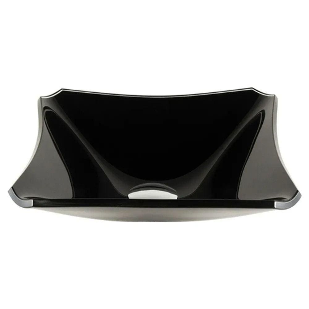 Cuba de Vidro Quadrada Chanfrada 30cm Preta