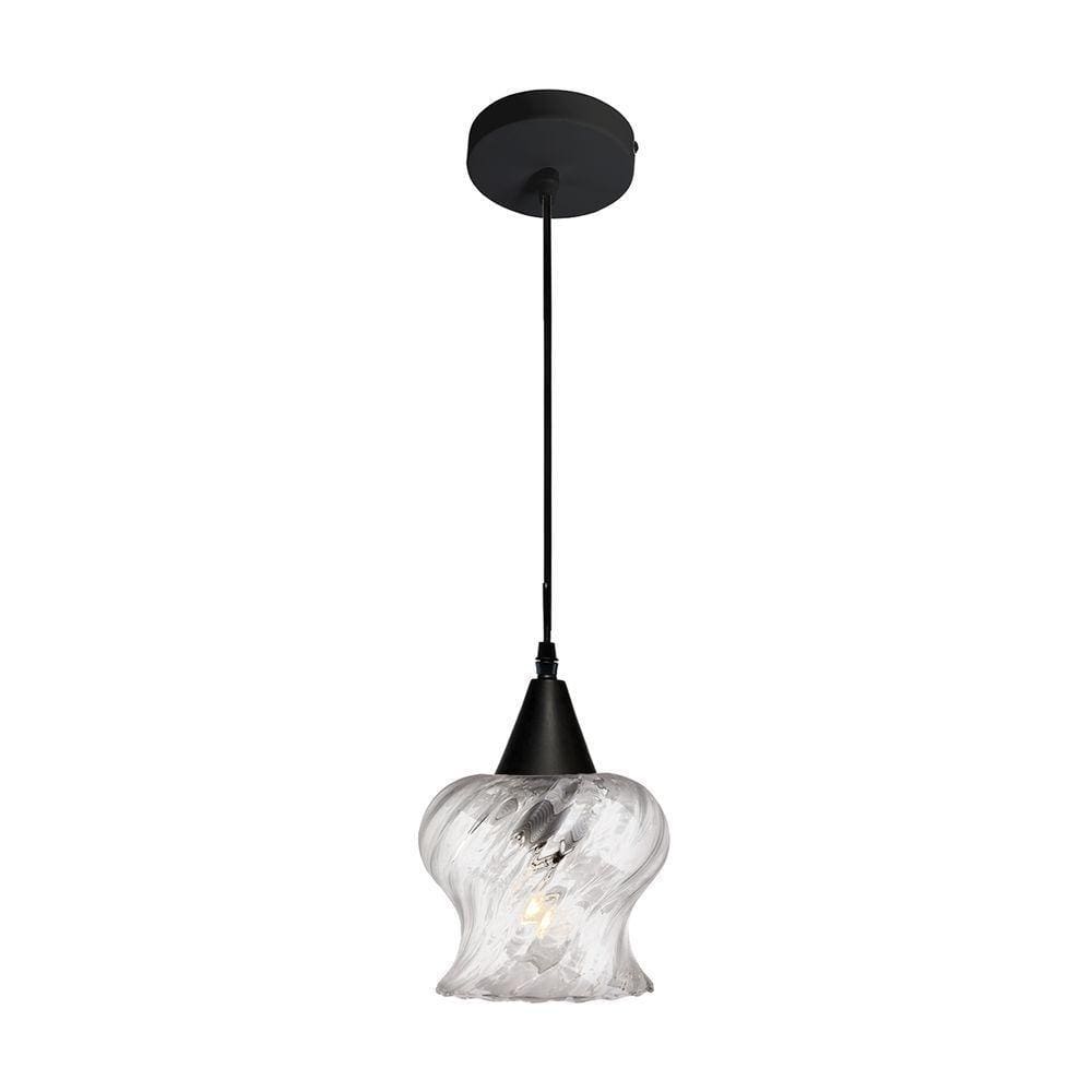 Lustre Pendente Taschibra Aisha Rigato E27 Transparente Bivolt Preto