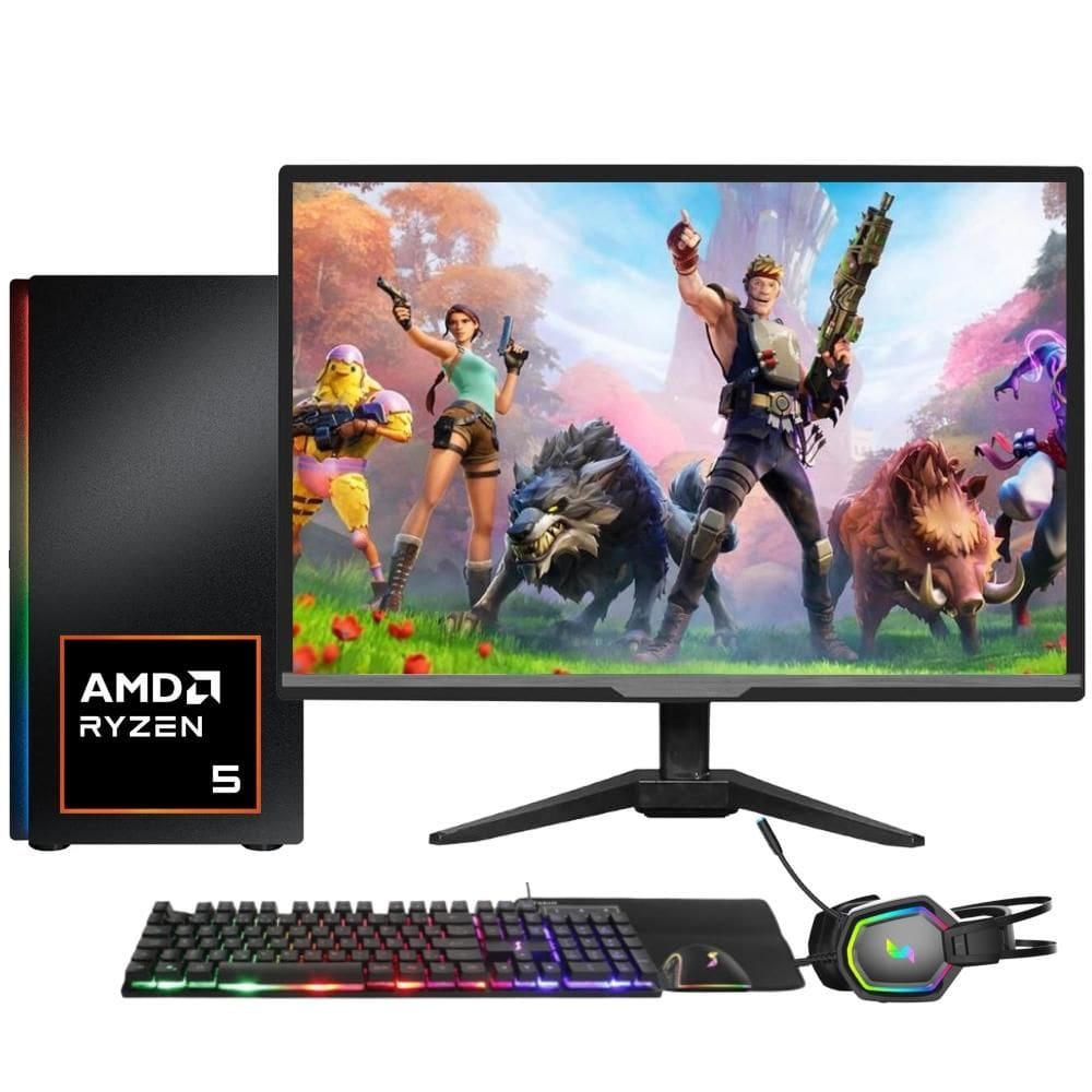 PC Gamer Completo Skill RGB AMD Ryzen 5 5600G, Gráficos Radeon VEGA 7, Monitor LED 20",Kit Gamer, 8GB DDR4 3200Mhz, SSD 256GB, Fonte 500W - SGX-0