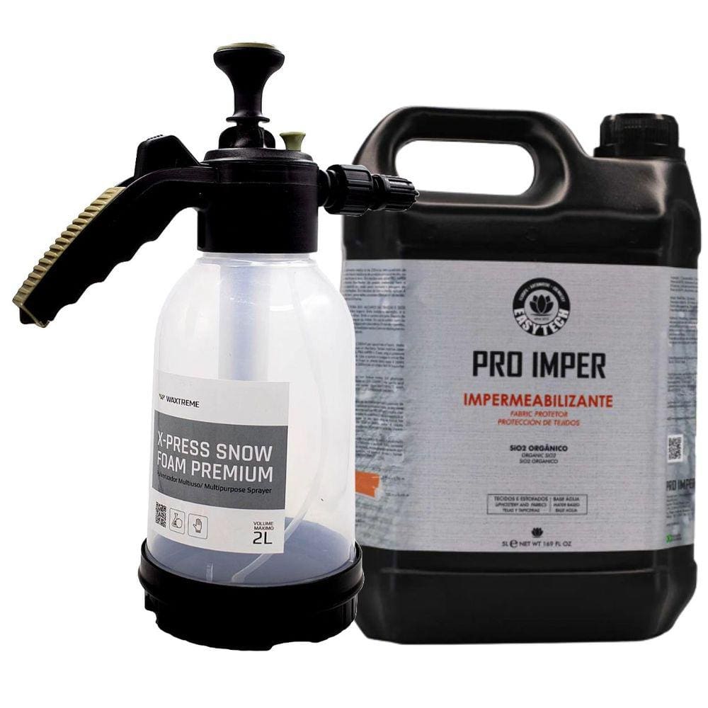 Pulverizador X-Press 2 Litros Waxtreme + Impermeabilizante de Tecidos Pro Imper 5 Litros Easytech