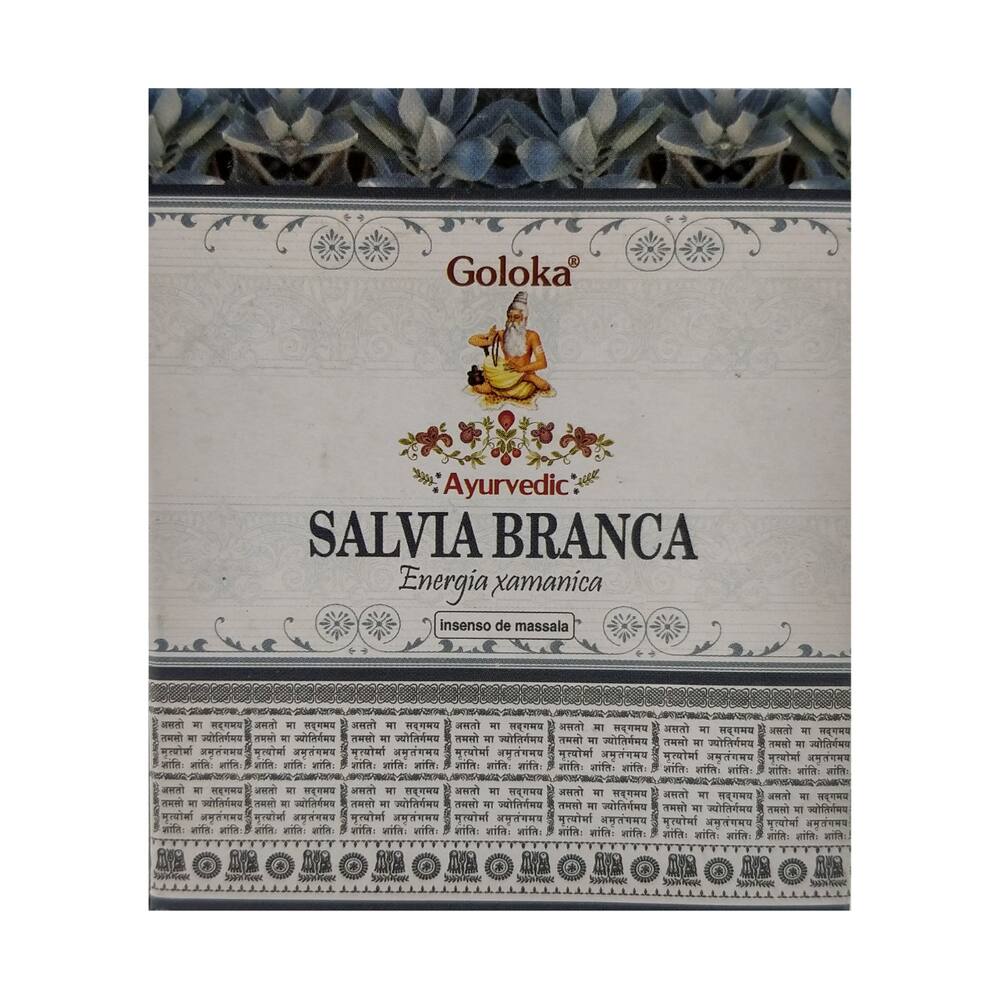 Incenso Cone Cascata com Fragrância de Sálvia Branca