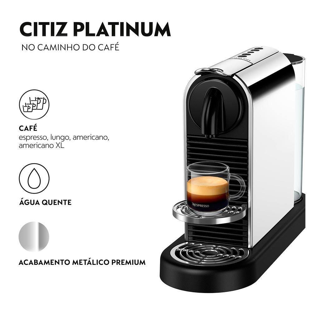 Cafeteira Nespresso CitiZ Platinum Titan para Café | Extra