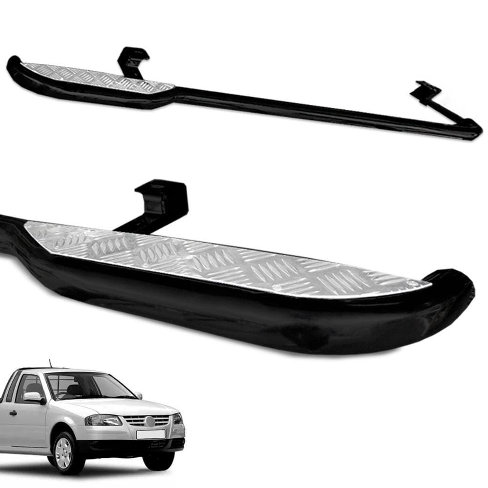 Estribo Lateral Saveiro G2 G3 G4 1998 A 2009 Tubolar Chapa Preto Gtnox