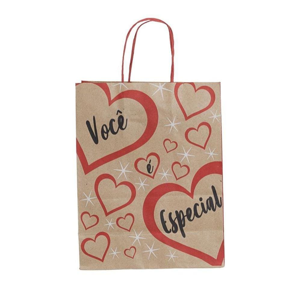 Sacola Kraft Sacola De Presente Dia Das Mães Tam G Com 50 Un