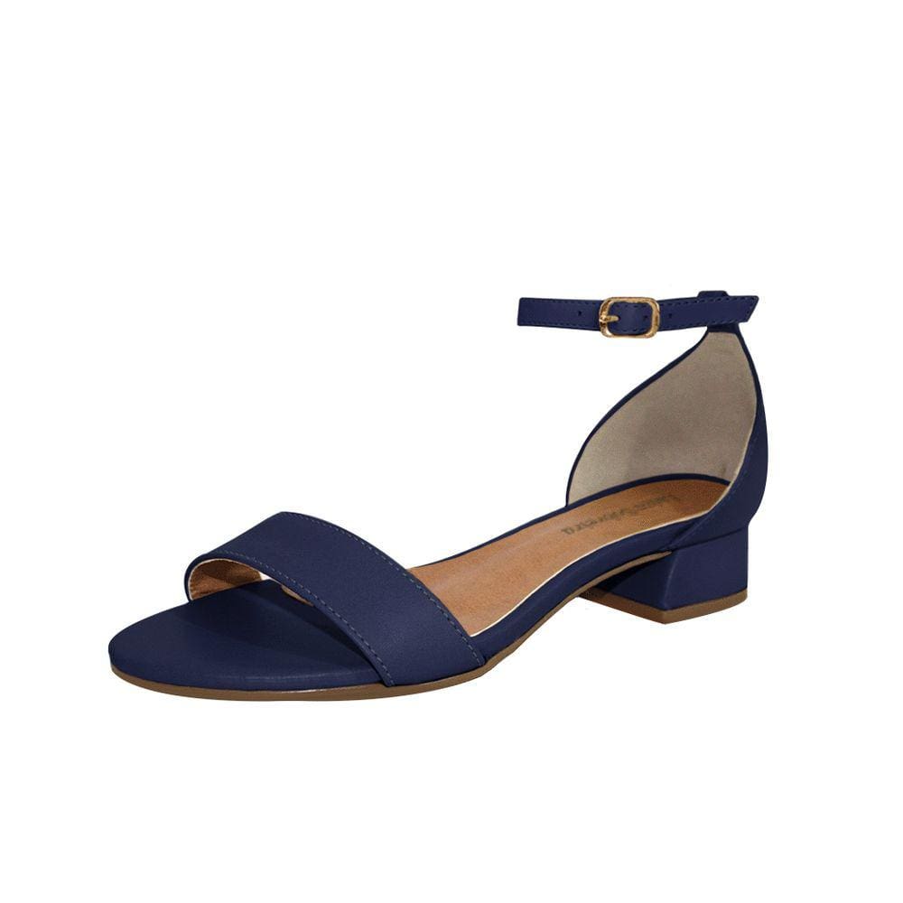 Sandália Salto Baixo Grosso 3cm Luiza Sobreira Azul Marinho Mod. 2228