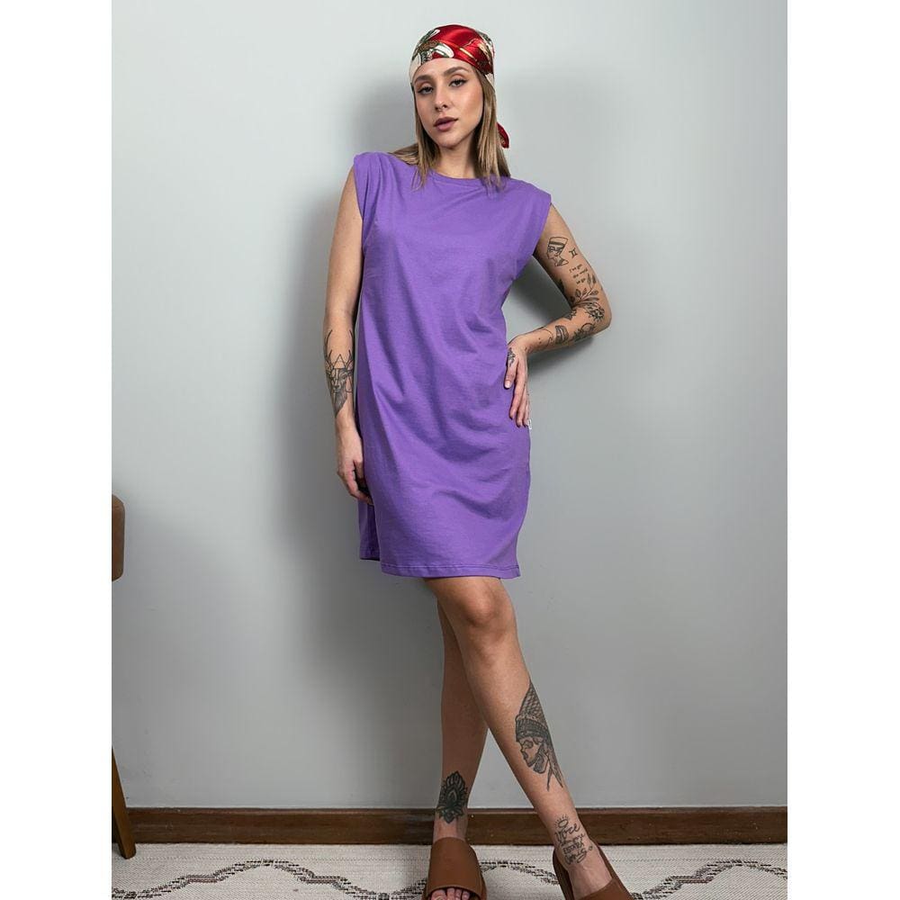 Vestido Aveloz Camisetão Muscle Tee Regata Roxa