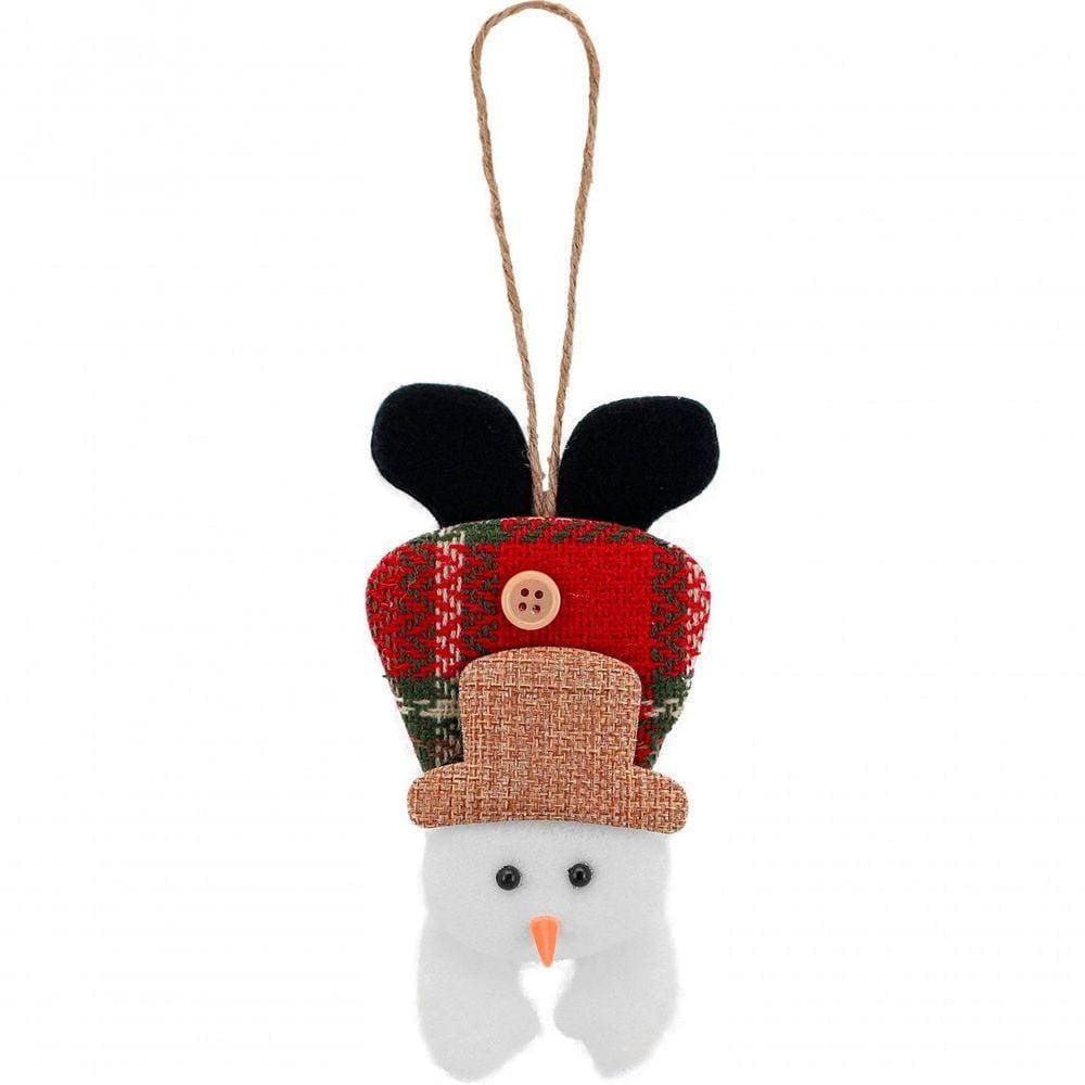 Enfeite árvore Natal Pendente Boneco De Neve 1 Peça 17cm
