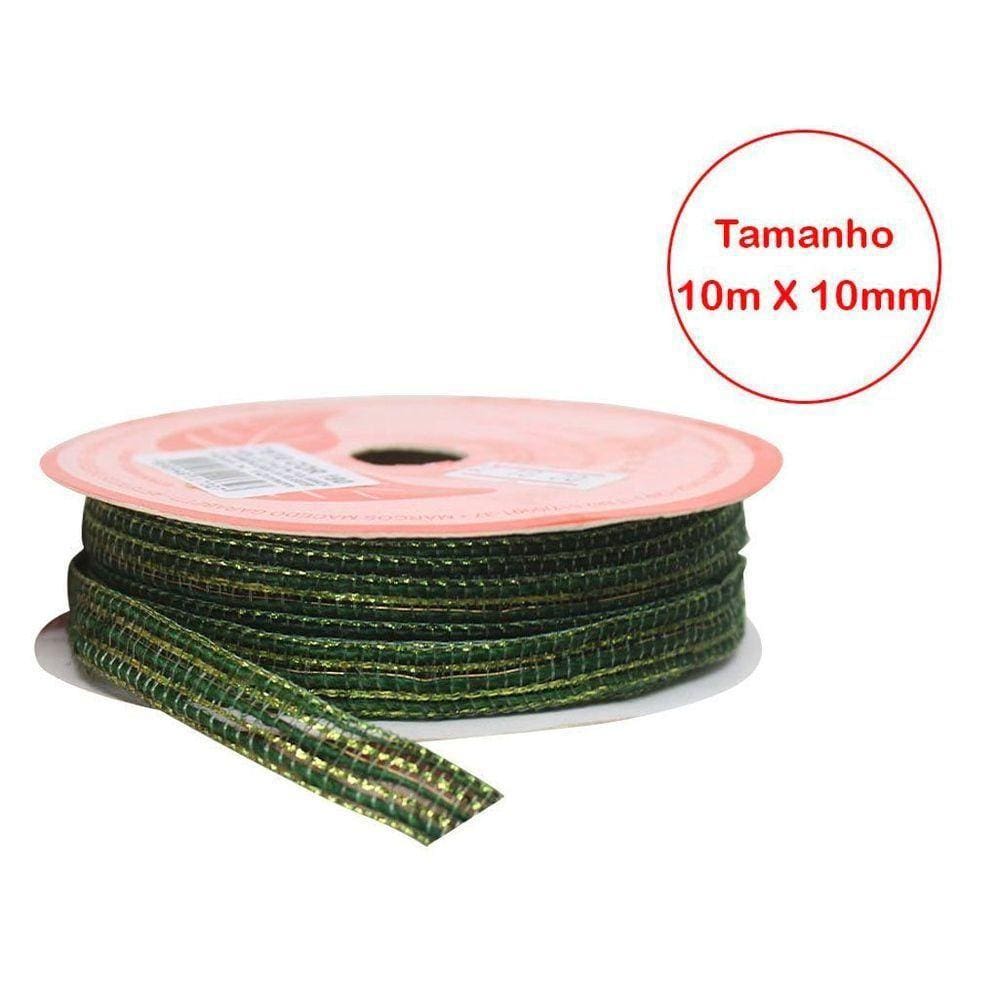 Rolo Fita De Juta Verde Natal Decoração Natalina 10mm X 10m