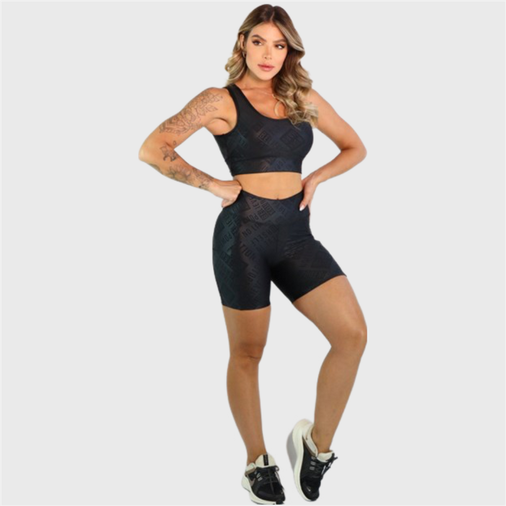 Top Gabriela Texturizada Preto