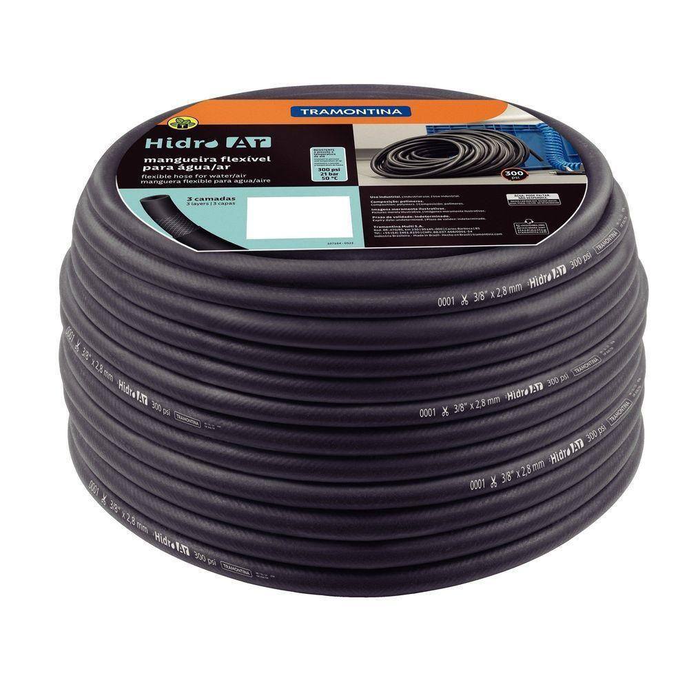 Mangueira Hidro Ar 300 Psi Para água-ar Pvc Flexível 1-4pol X 26mm 3 Camadas 50m