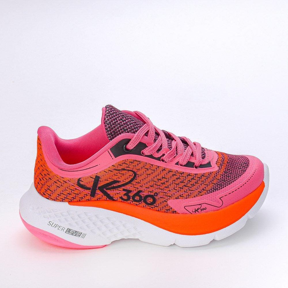 Tênis Infantil Feminino Esportivo Super Leve  Pink Laranja